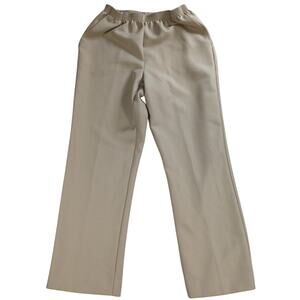 Alfred Dunner Pull On Pants 10P Petite Beige Straight Leg Dress Polyester